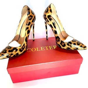 COLETER NEW WITH BOW Leopard Print Stiletto Heels